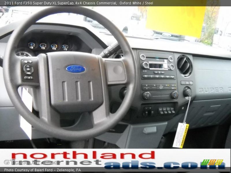 Oxford White / Steel 2011 Ford F350 Super Duty XL SuperCab 4x4 Chassis Commercial