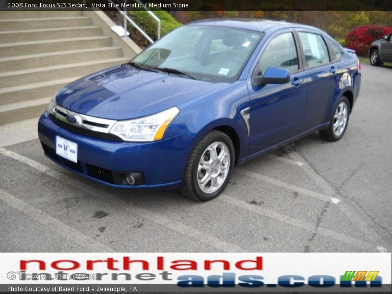 Vista Blue Metallic / Medium Stone 2008 Ford Focus SES Sedan