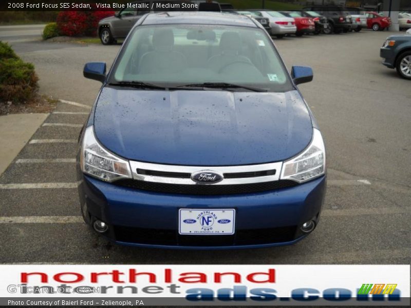 Vista Blue Metallic / Medium Stone 2008 Ford Focus SES Sedan