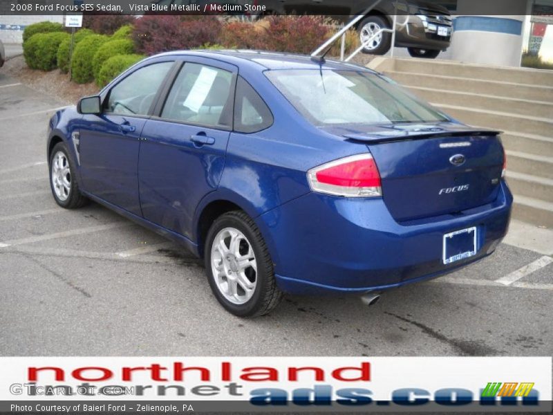 Vista Blue Metallic / Medium Stone 2008 Ford Focus SES Sedan