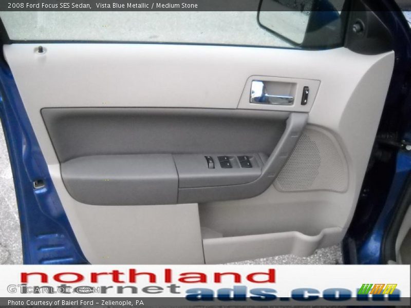 Vista Blue Metallic / Medium Stone 2008 Ford Focus SES Sedan