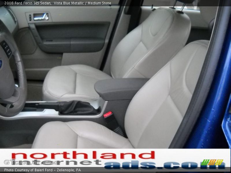 Vista Blue Metallic / Medium Stone 2008 Ford Focus SES Sedan