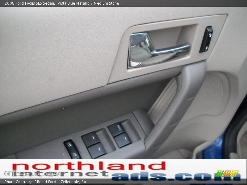 Vista Blue Metallic / Medium Stone 2008 Ford Focus SES Sedan