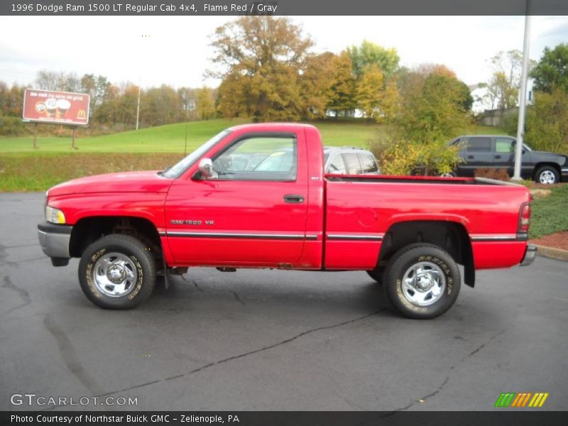 Flame Red / Gray 1996 Dodge Ram 1500 LT Regular Cab 4x4