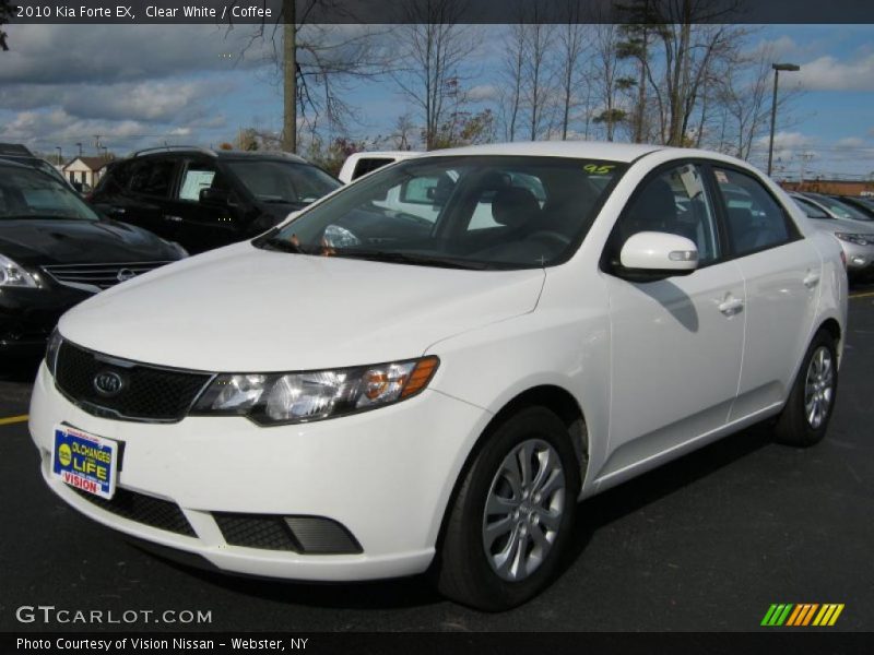 Clear White / Coffee 2010 Kia Forte EX