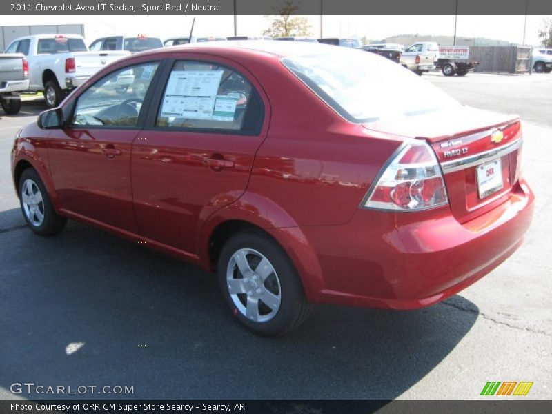 Sport Red / Neutral 2011 Chevrolet Aveo LT Sedan