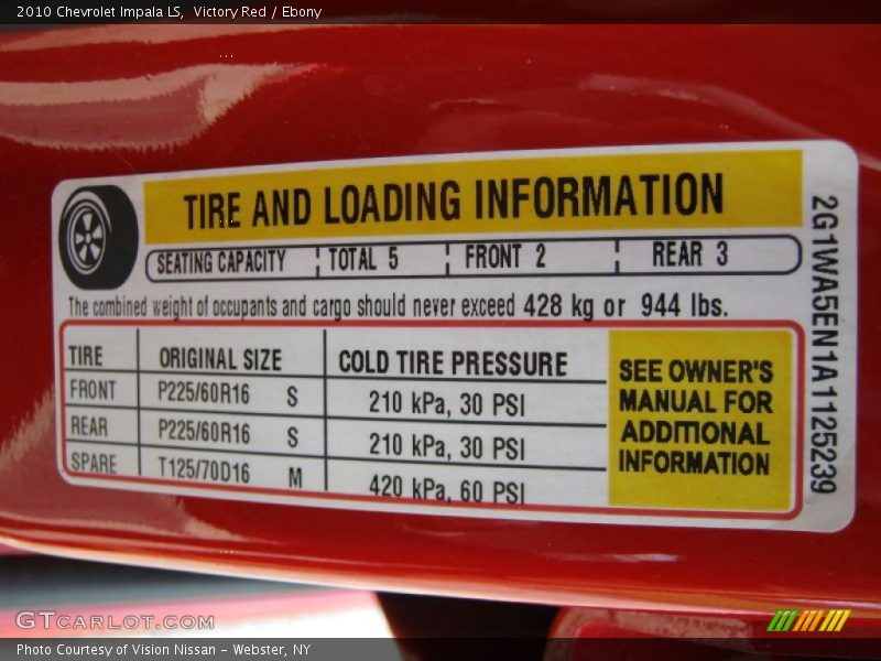 Victory Red / Ebony 2010 Chevrolet Impala LS