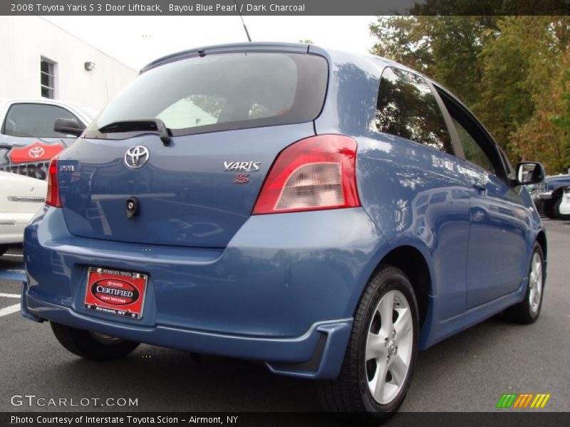 Bayou Blue Pearl / Dark Charcoal 2008 Toyota Yaris S 3 Door Liftback