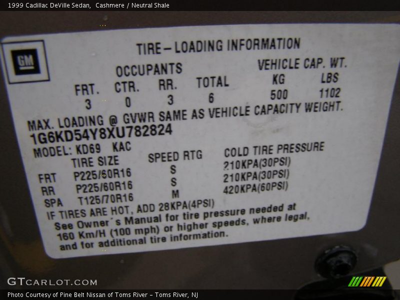 Cashmere / Neutral Shale 1999 Cadillac DeVille Sedan