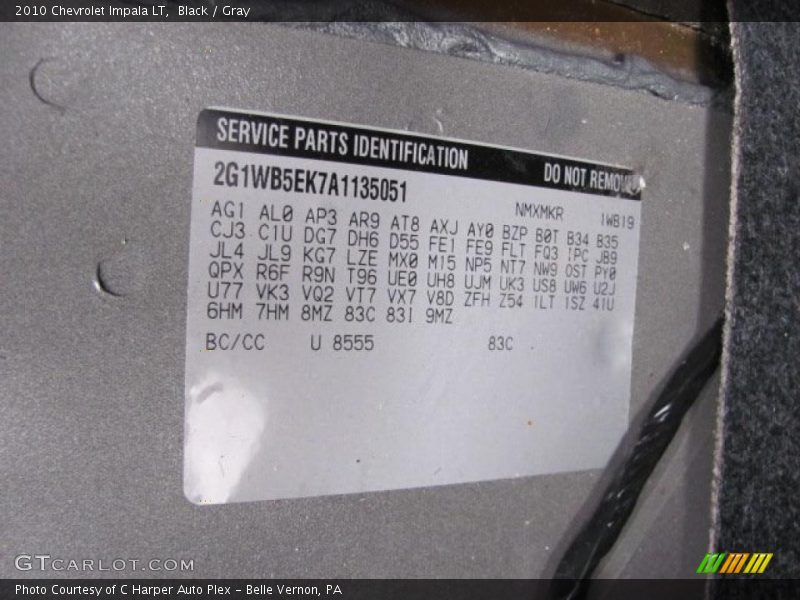 Black / Gray 2010 Chevrolet Impala LT