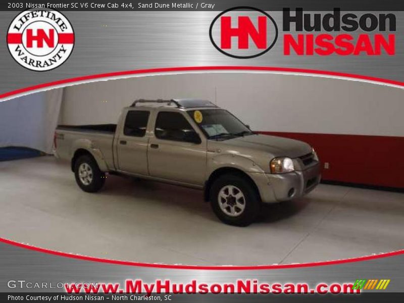 Sand Dune Metallic / Gray 2003 Nissan Frontier SC V6 Crew Cab 4x4