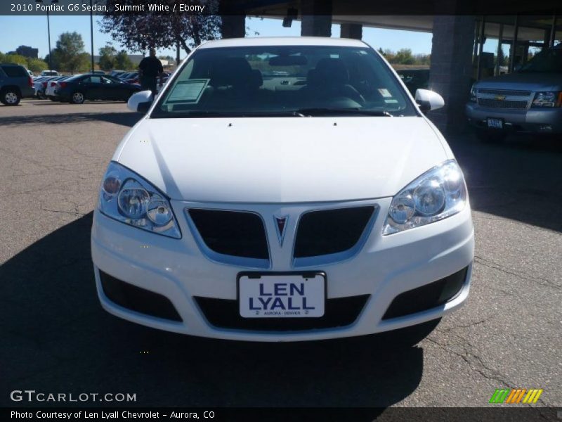 Summit White / Ebony 2010 Pontiac G6 Sedan