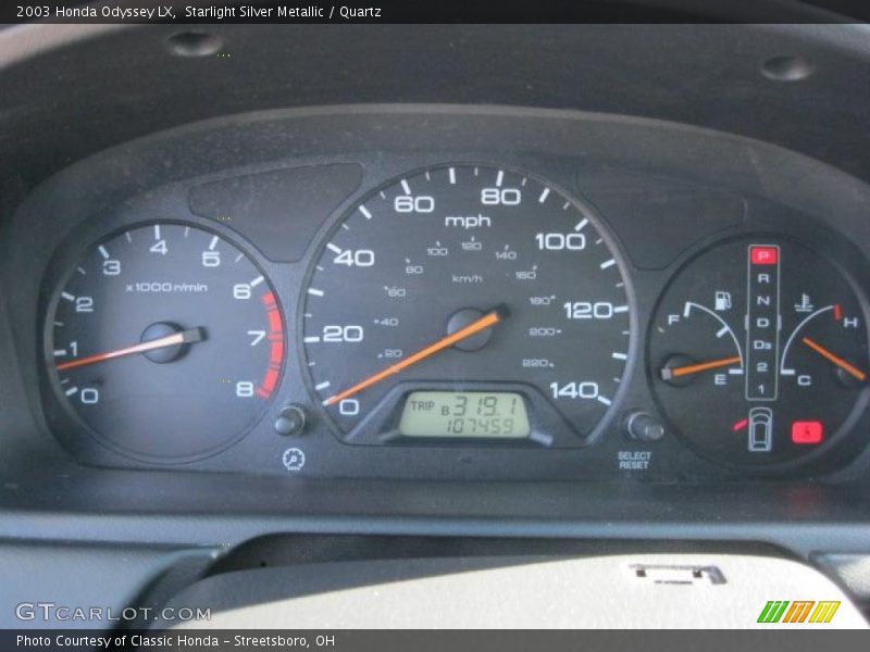  2003 Odyssey LX LX Gauges