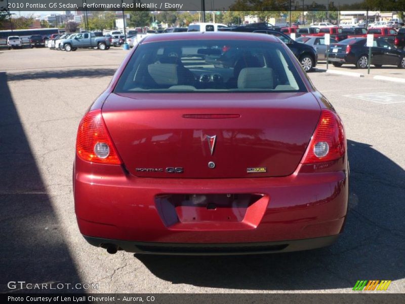 Performance Red Metallic / Ebony 2010 Pontiac G6 Sedan