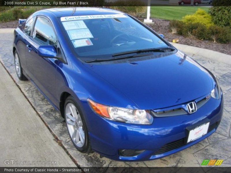 Fiji Blue Pearl / Black 2008 Honda Civic Si Coupe