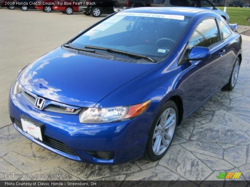 Fiji Blue Pearl / Black 2008 Honda Civic Si Coupe