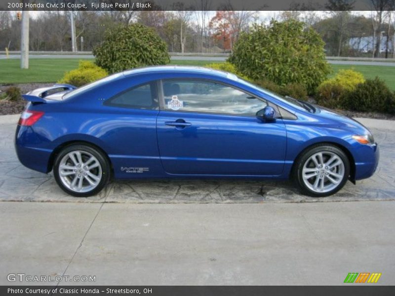 Fiji Blue Pearl / Black 2008 Honda Civic Si Coupe