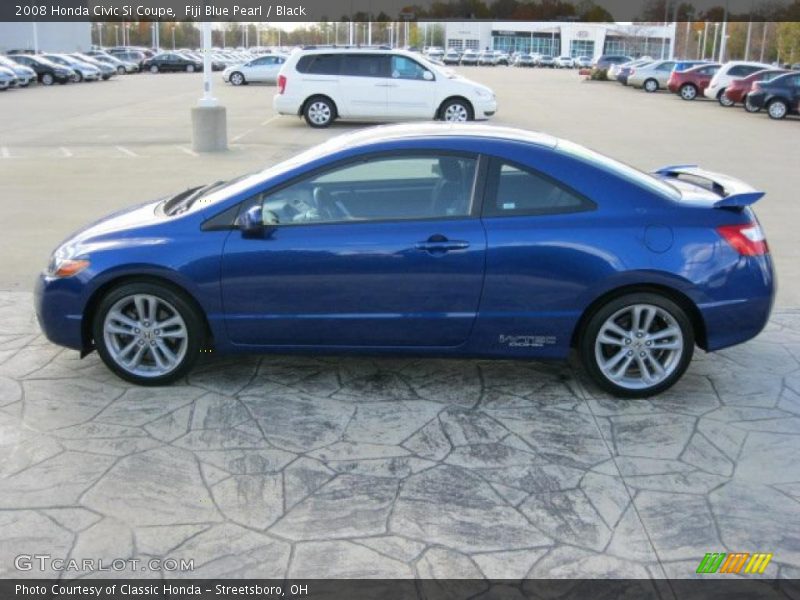 Fiji Blue Pearl / Black 2008 Honda Civic Si Coupe