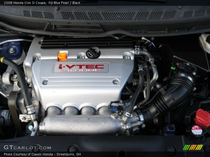 Fiji Blue Pearl / Black 2008 Honda Civic Si Coupe