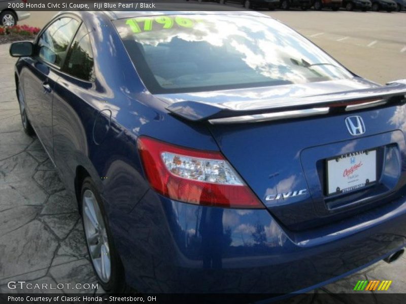 Fiji Blue Pearl / Black 2008 Honda Civic Si Coupe