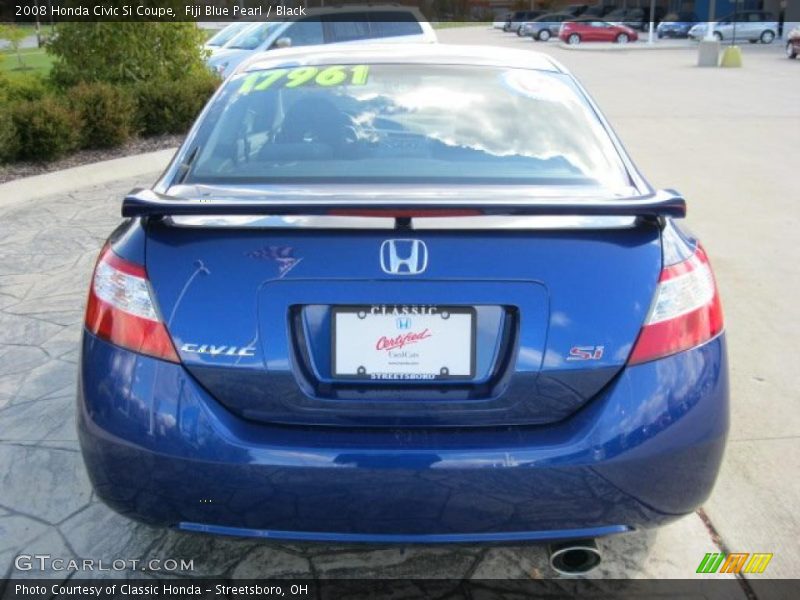 Fiji Blue Pearl / Black 2008 Honda Civic Si Coupe