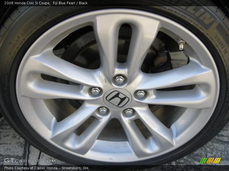 Fiji Blue Pearl / Black 2008 Honda Civic Si Coupe