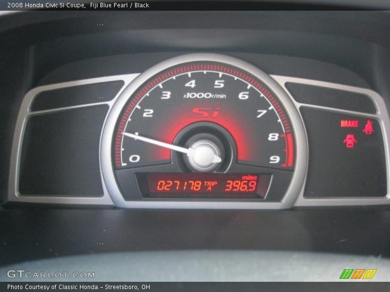 Fiji Blue Pearl / Black 2008 Honda Civic Si Coupe