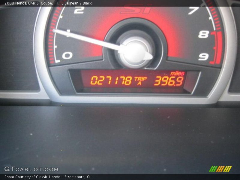 Fiji Blue Pearl / Black 2008 Honda Civic Si Coupe
