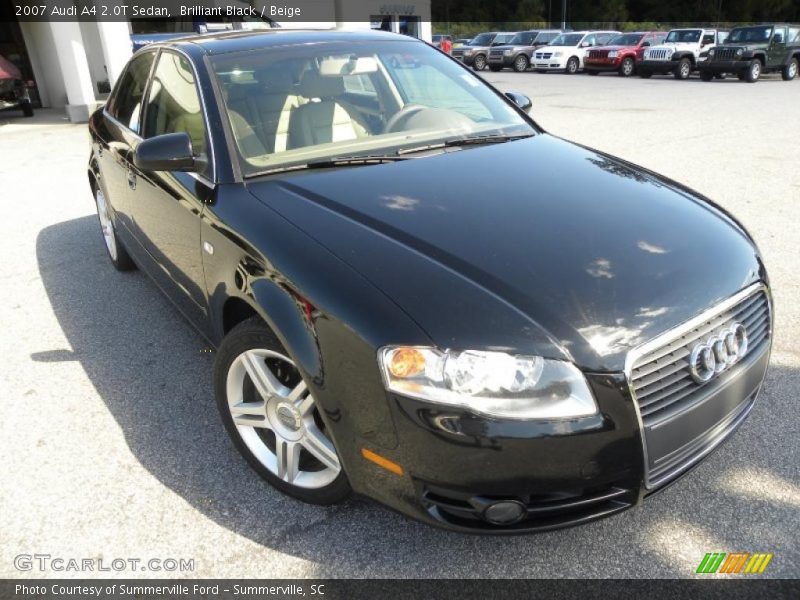 Brilliant Black / Beige 2007 Audi A4 2.0T Sedan
