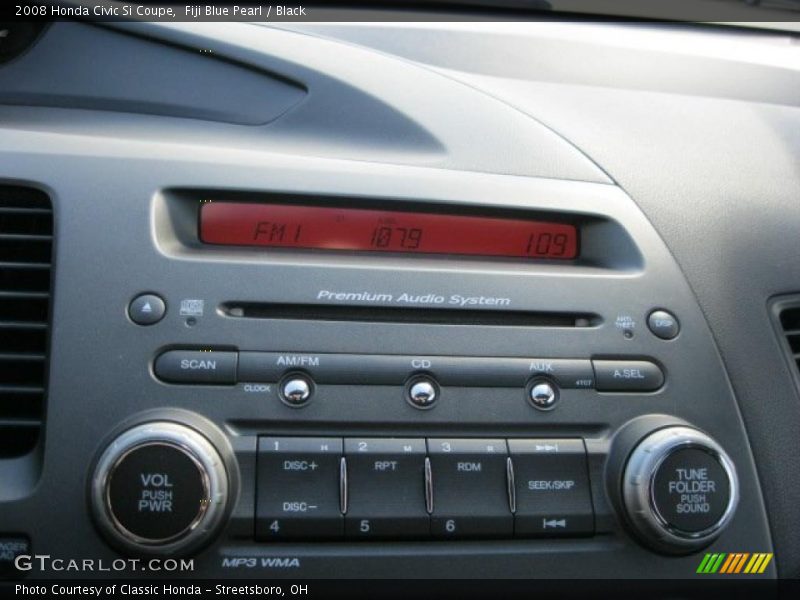 Fiji Blue Pearl / Black 2008 Honda Civic Si Coupe