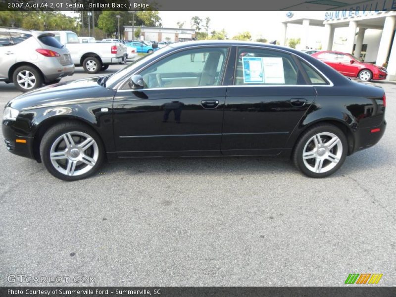 Brilliant Black / Beige 2007 Audi A4 2.0T Sedan