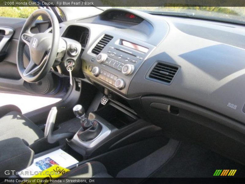 Fiji Blue Pearl / Black 2008 Honda Civic Si Coupe