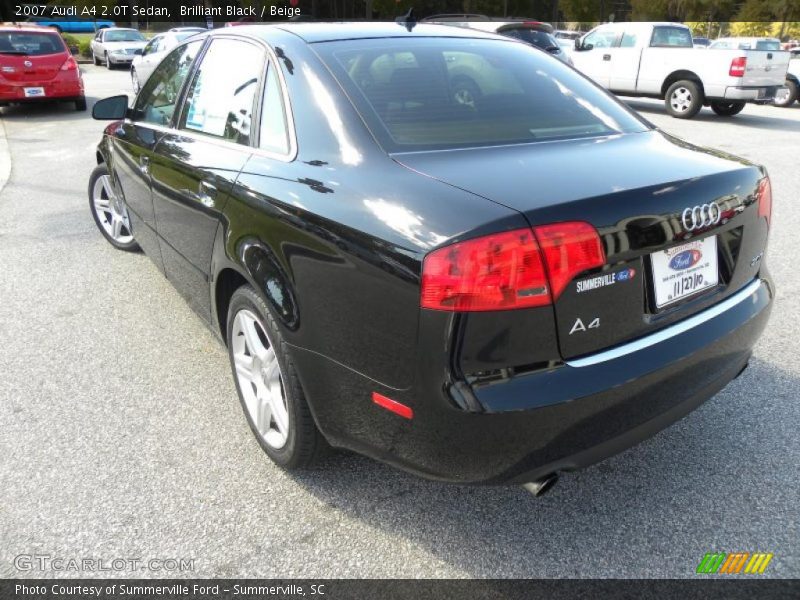 Brilliant Black / Beige 2007 Audi A4 2.0T Sedan