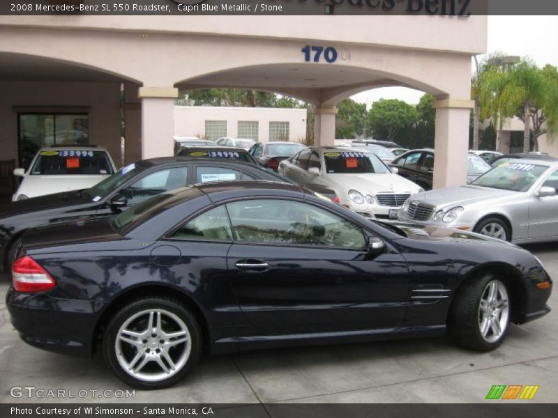 Capri Blue Metallic / Stone 2008 Mercedes-Benz SL 550 Roadster