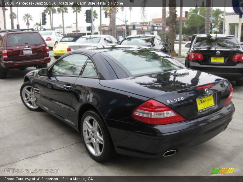 Capri Blue Metallic / Stone 2008 Mercedes-Benz SL 550 Roadster