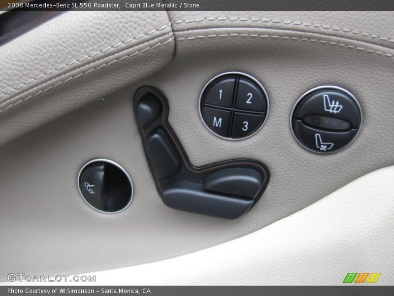 Capri Blue Metallic / Stone 2008 Mercedes-Benz SL 550 Roadster