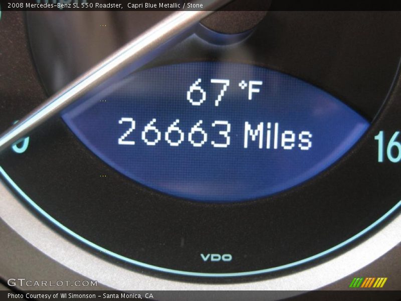 Capri Blue Metallic / Stone 2008 Mercedes-Benz SL 550 Roadster
