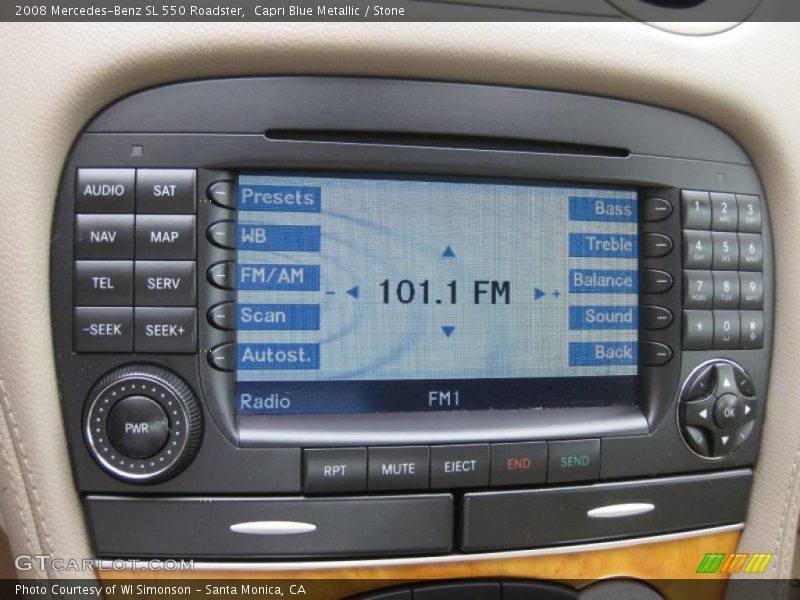 Capri Blue Metallic / Stone 2008 Mercedes-Benz SL 550 Roadster