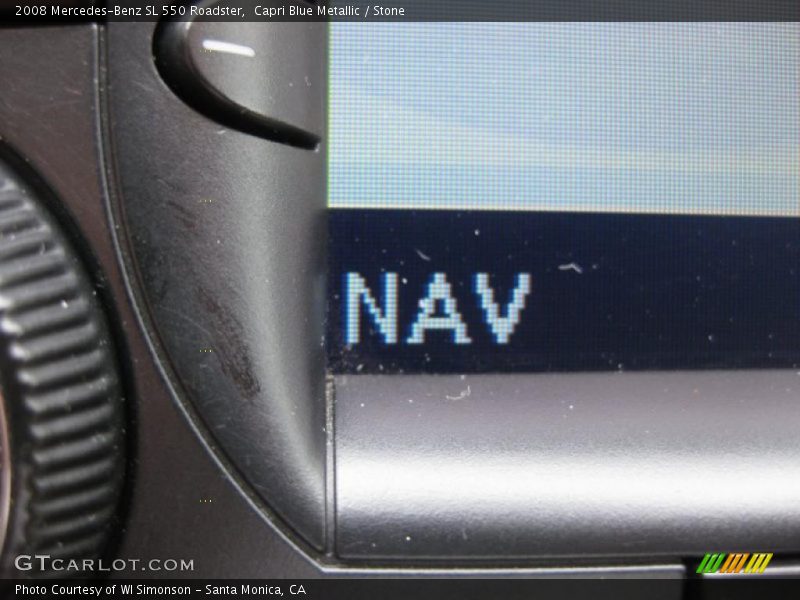 Capri Blue Metallic / Stone 2008 Mercedes-Benz SL 550 Roadster