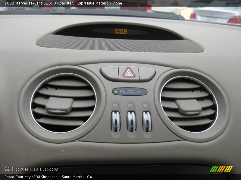 Capri Blue Metallic / Stone 2008 Mercedes-Benz SL 550 Roadster