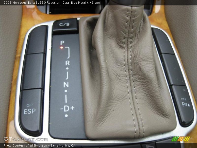 Capri Blue Metallic / Stone 2008 Mercedes-Benz SL 550 Roadster
