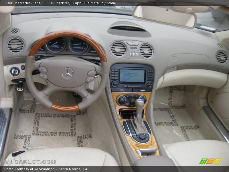 Capri Blue Metallic / Stone 2008 Mercedes-Benz SL 550 Roadster
