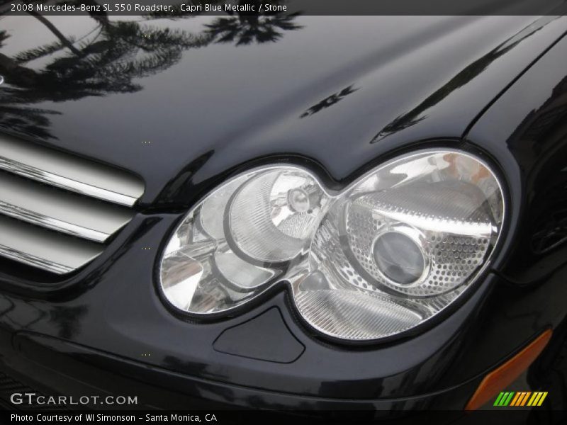 Capri Blue Metallic / Stone 2008 Mercedes-Benz SL 550 Roadster