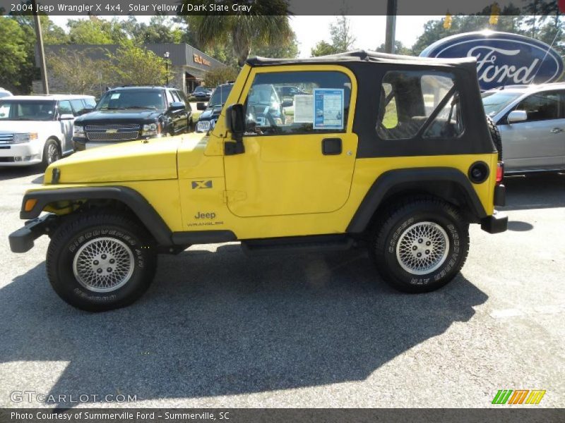Solar Yellow / Dark Slate Gray 2004 Jeep Wrangler X 4x4