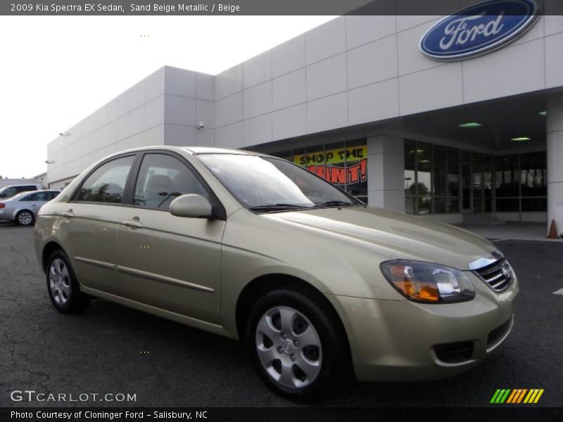 Sand Beige Metallic / Beige 2009 Kia Spectra EX Sedan