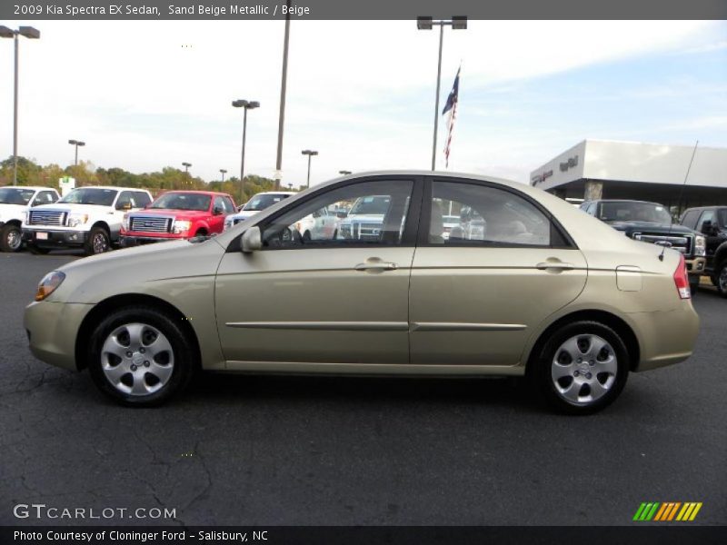 Sand Beige Metallic / Beige 2009 Kia Spectra EX Sedan
