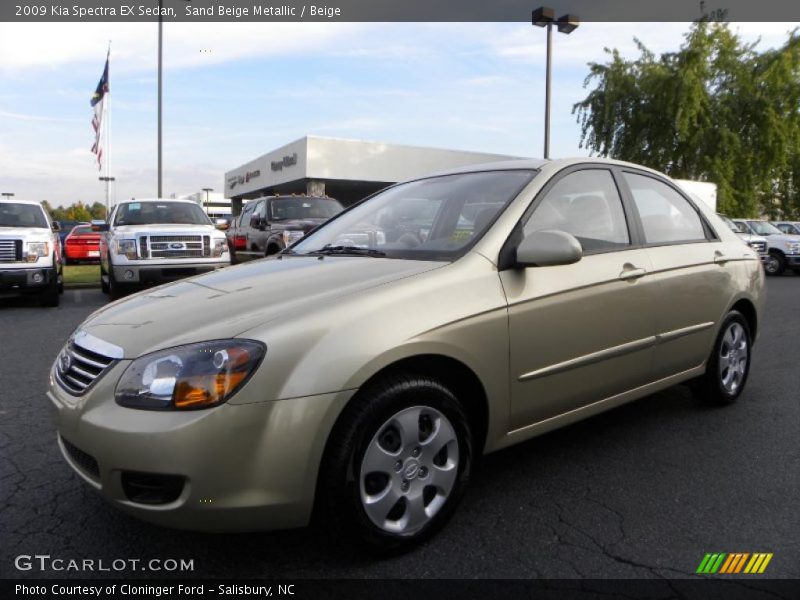 Sand Beige Metallic / Beige 2009 Kia Spectra EX Sedan