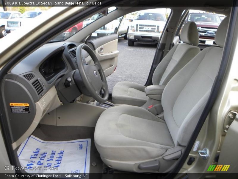 Sand Beige Metallic / Beige 2009 Kia Spectra EX Sedan