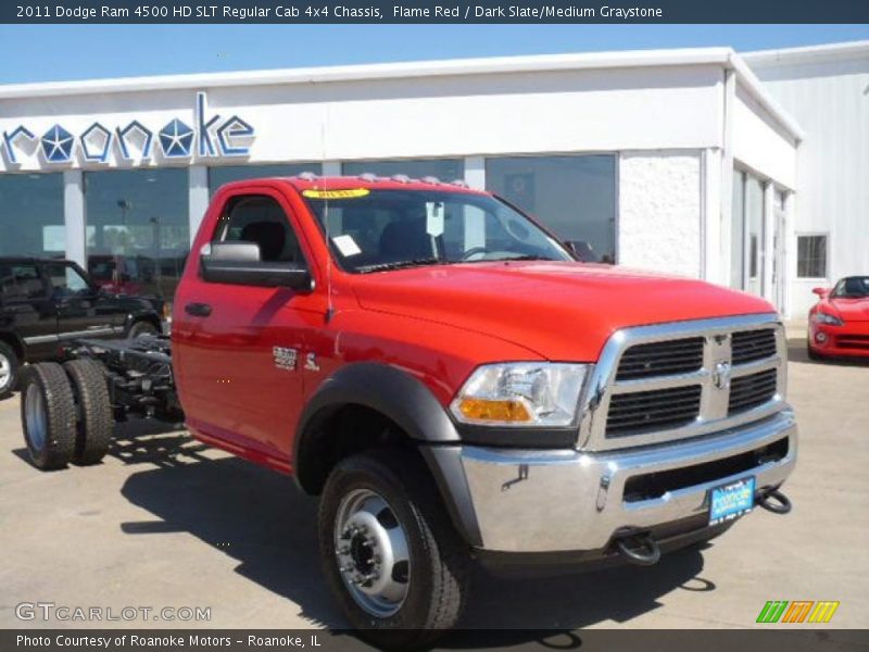 Flame Red / Dark Slate/Medium Graystone 2011 Dodge Ram 4500 HD SLT Regular Cab 4x4 Chassis
