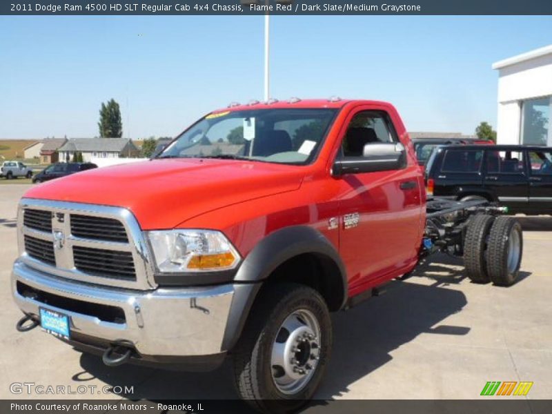 Flame Red / Dark Slate/Medium Graystone 2011 Dodge Ram 4500 HD SLT Regular Cab 4x4 Chassis